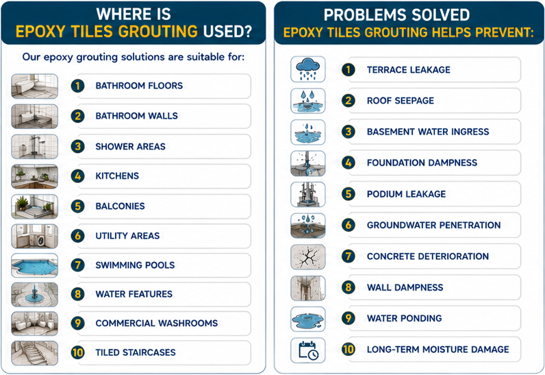 Advantages of bathroom Epoxy Tiles Grouting Services