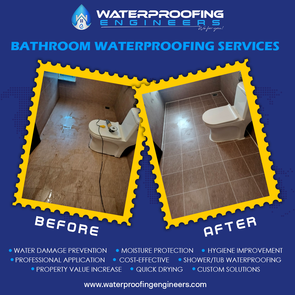 Bathroom and Sunkun Waterproofing Services by Waterproofing Engineers, Anna Nagar East, Chennai.