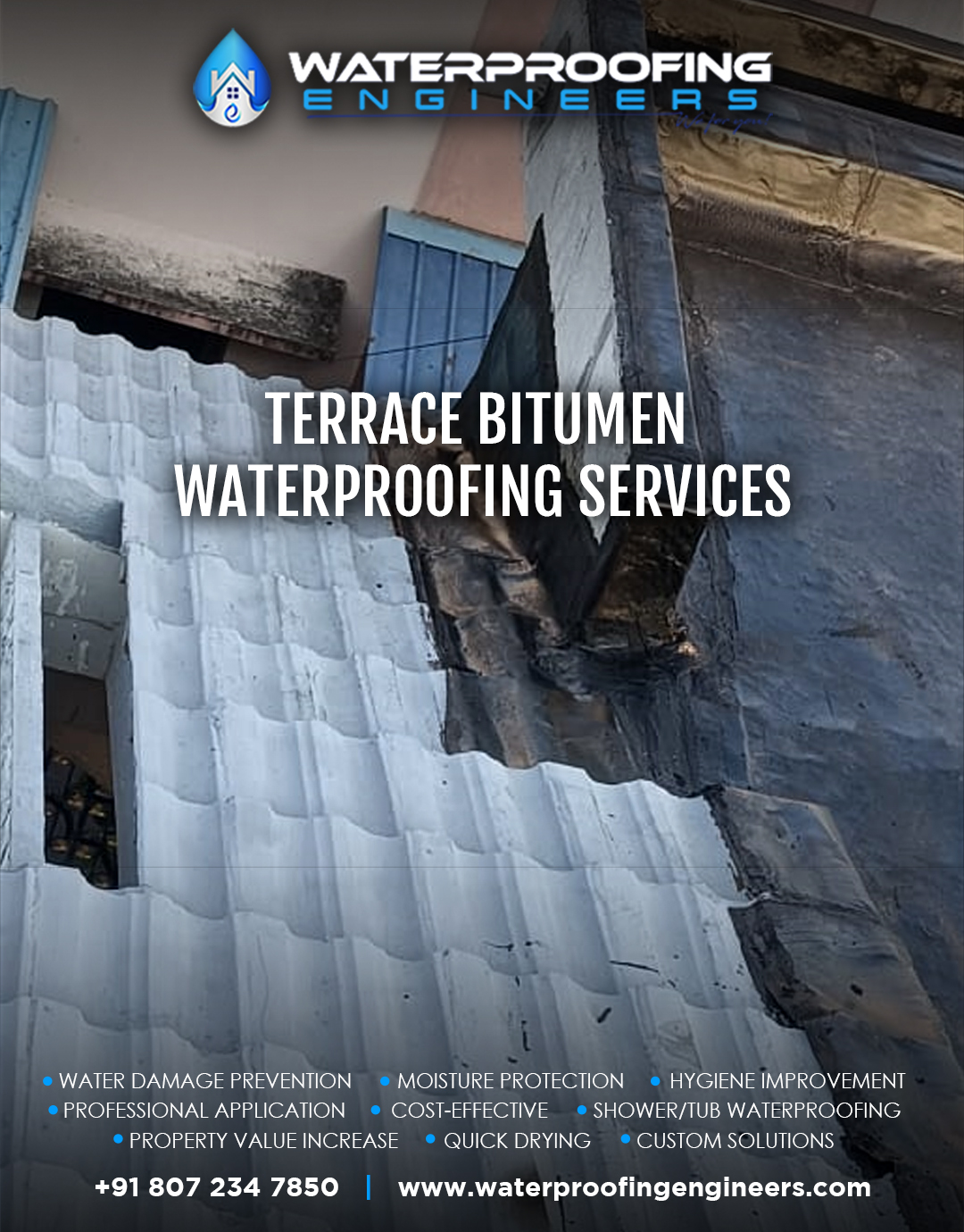 Terrace Bitumen Waterproofing Services at Thiruvanmiyur, Chennai By Waterproofing Engineers, Anna Nagar East, Chennai